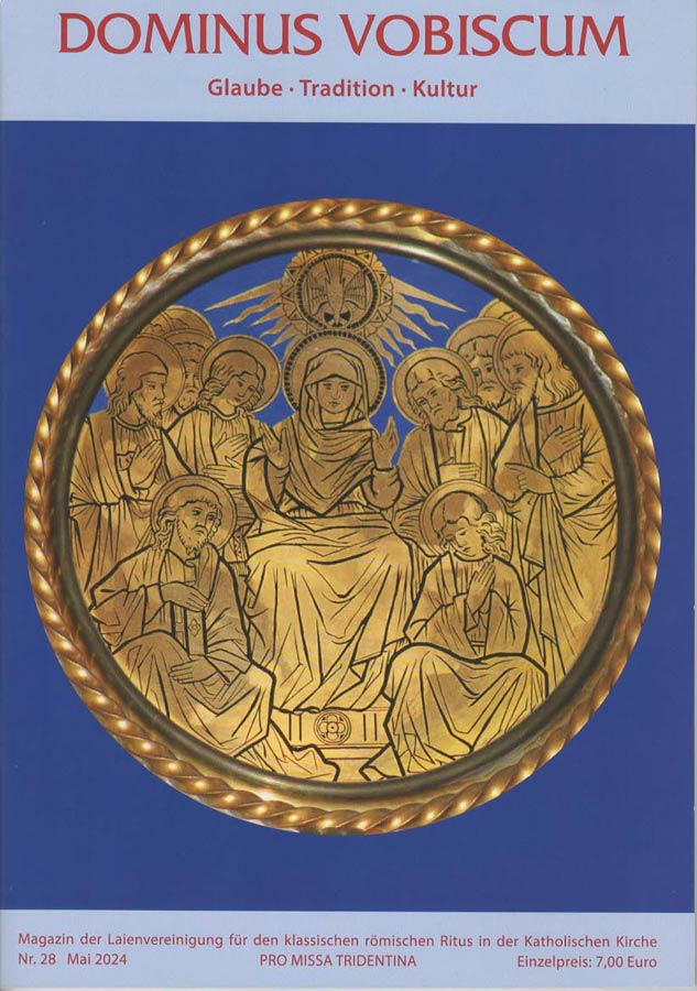 Pfingst-Bild aus dem Rosenkranzaltar (1648) der Dominikanerkirche in Friesach, Österreich.<br>Bild: Eigener Scan Das Titelbild zeigt ein Medaillon, das die Ausgießung des Hl. Geistes auf Maria und die Jünger darstellt.