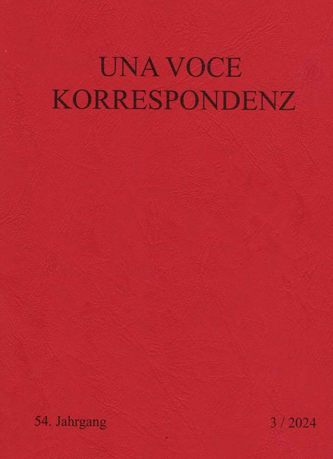 Einbandgestaltung der Una Voce Korrespondenz Photo des Umschlags