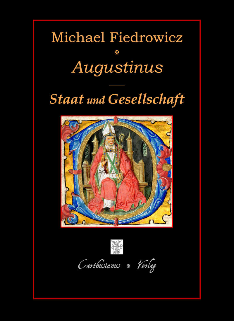Der Umschlag des Buches zeigt neben der Titelei ein als Initial des Buchstabens 'D' ausgeführtes spätmittelalterliche Darstellung des Heiligen auf seinem Bischofsthron.